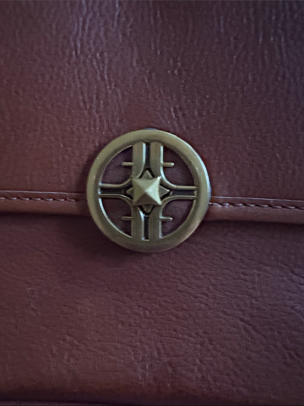 Fossil Tan Leather Crossbody Bag with Brass Logo - Picture 7 of 9